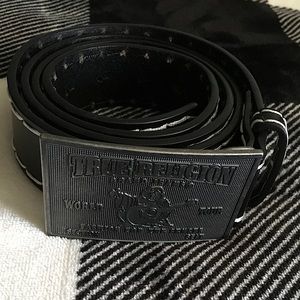 True Religion Big T Stitch Belt.